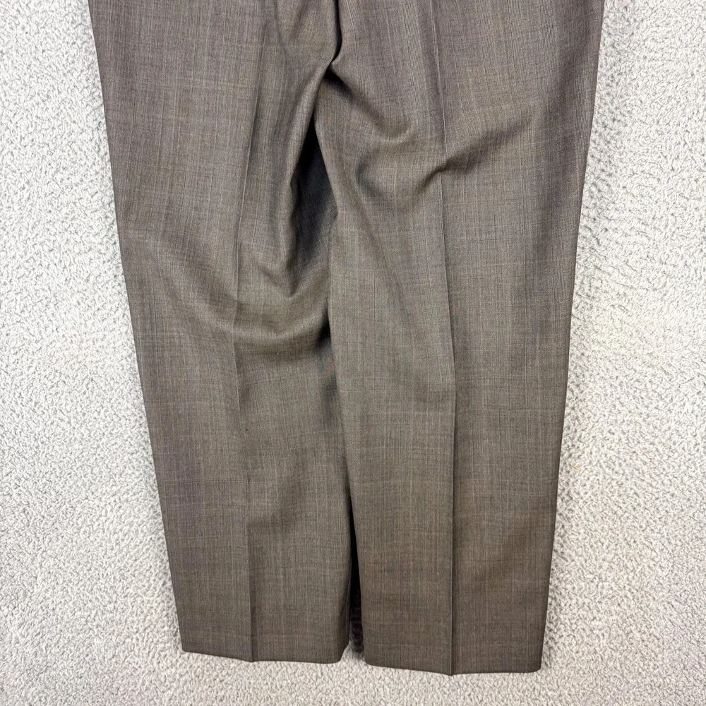 Jos A Bank Dress Pants‎ Mens 34x29 Gray Check Flat Front Straight Leg Office